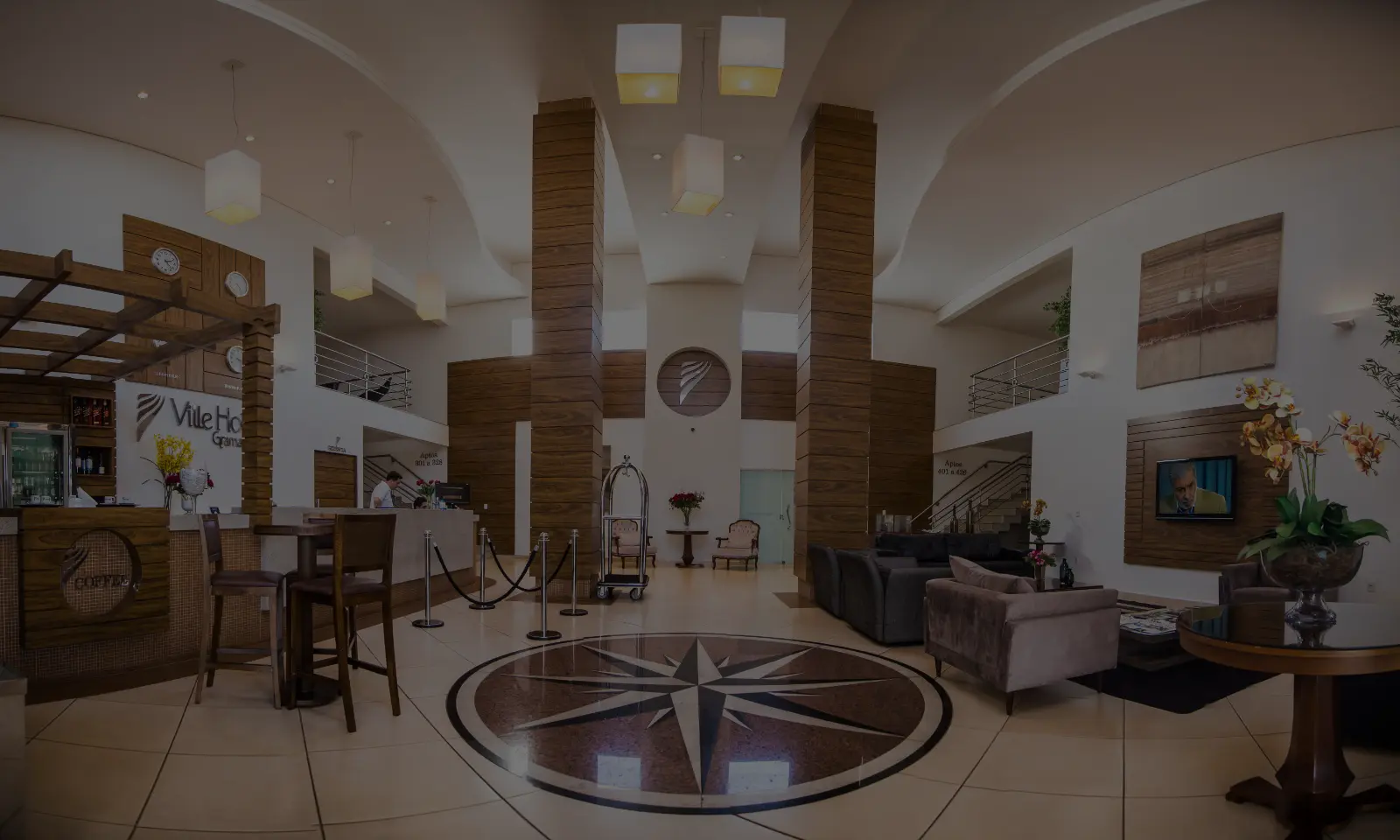Área de lazer e convivência do Ville Hotel Gramadão, Votuporanga SP